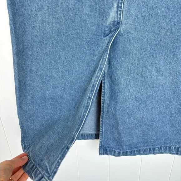 Vintage Long Denim Maxi Midi Button-Front Skirt 100% cotton Women’s 14” waist - Picture 6 of 10